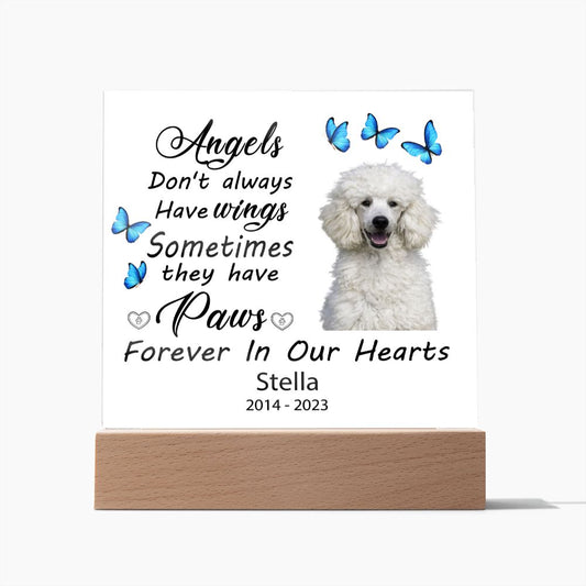 Poodle Memorial Square Acrylic Sign Plaque