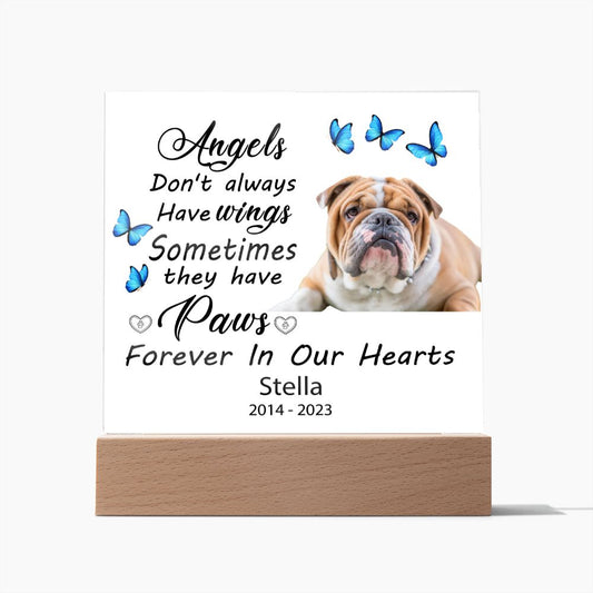 English Bulldog Memorial Square Acrylic Sign Plaque