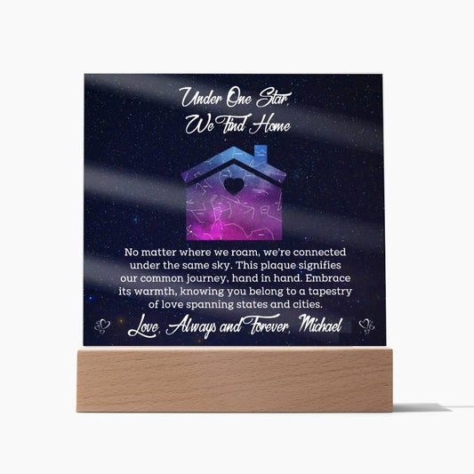 House warming gift  - under one star - Personalized Acrylic Plaque