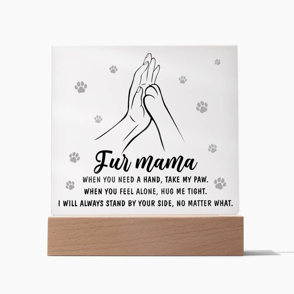 Fur Mama Gift - Take My Paw - Acrylic Square Plaque