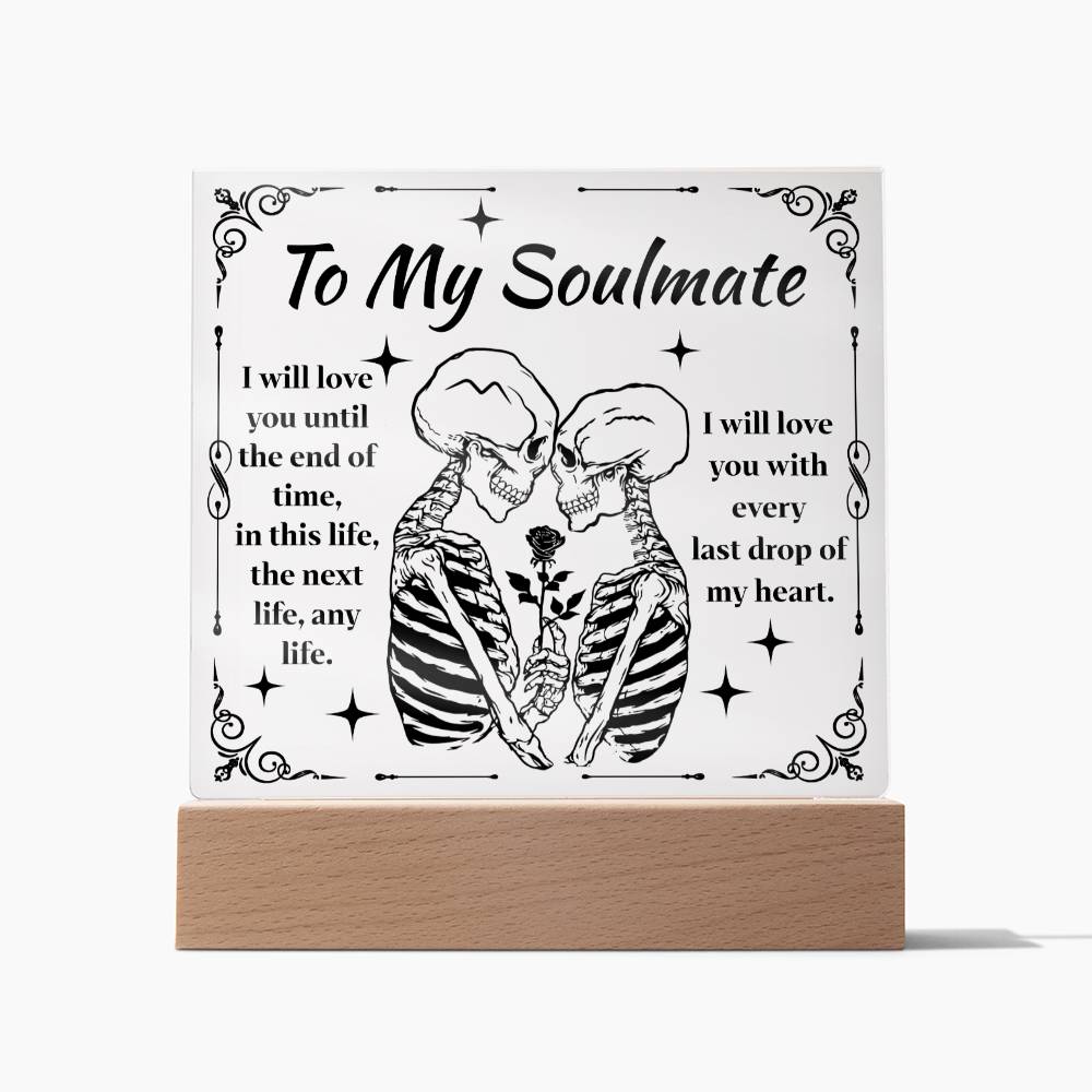 Soulmate Halloween Gift - End of Time - Acrylic Square Plaque with Available LED Night Light