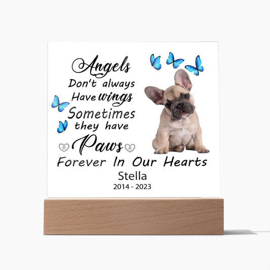 French Bulldog Memorial Square Acrylic Sign Plaque