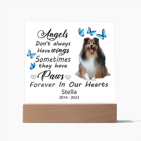 Sheltie Memorial Square Acrylic Sign Plaque