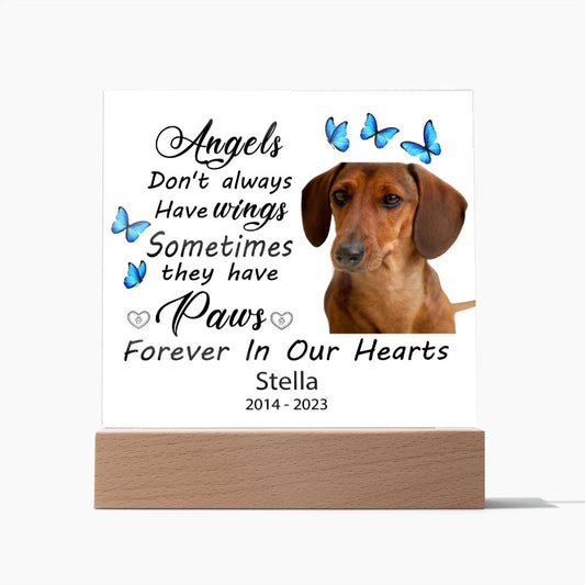 Dascshund Memorial Square Acrylic Sign Plaque