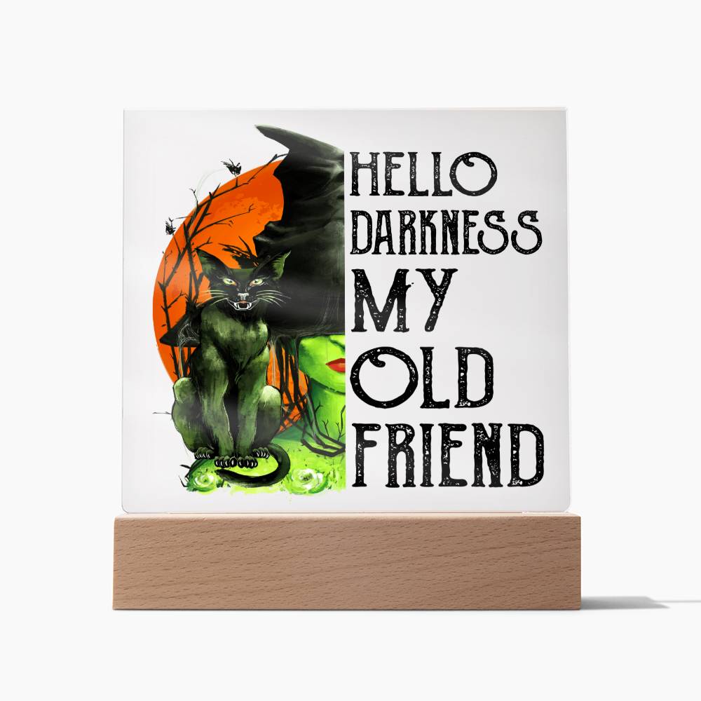 Halloween Gift - My Old Friend - Acrylic Square Plaque with Available LED Night Light