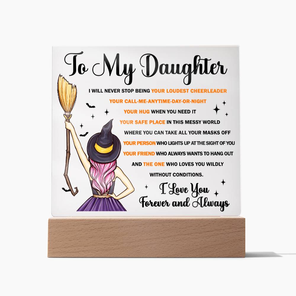 Daughter Halloween  Gift - Your Friend - Acrylic Square Plaque with Available Night Light