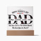 Personalized Fathers Day Gift For Dad - Best Dad In The World Acrylic Plaque