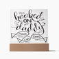 Personalized Gift For Dad - Hooked on Daddy Acrylic Plaque