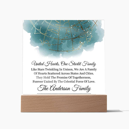 Personalized Family Gift -  United Hearts -Acrylic Plaque