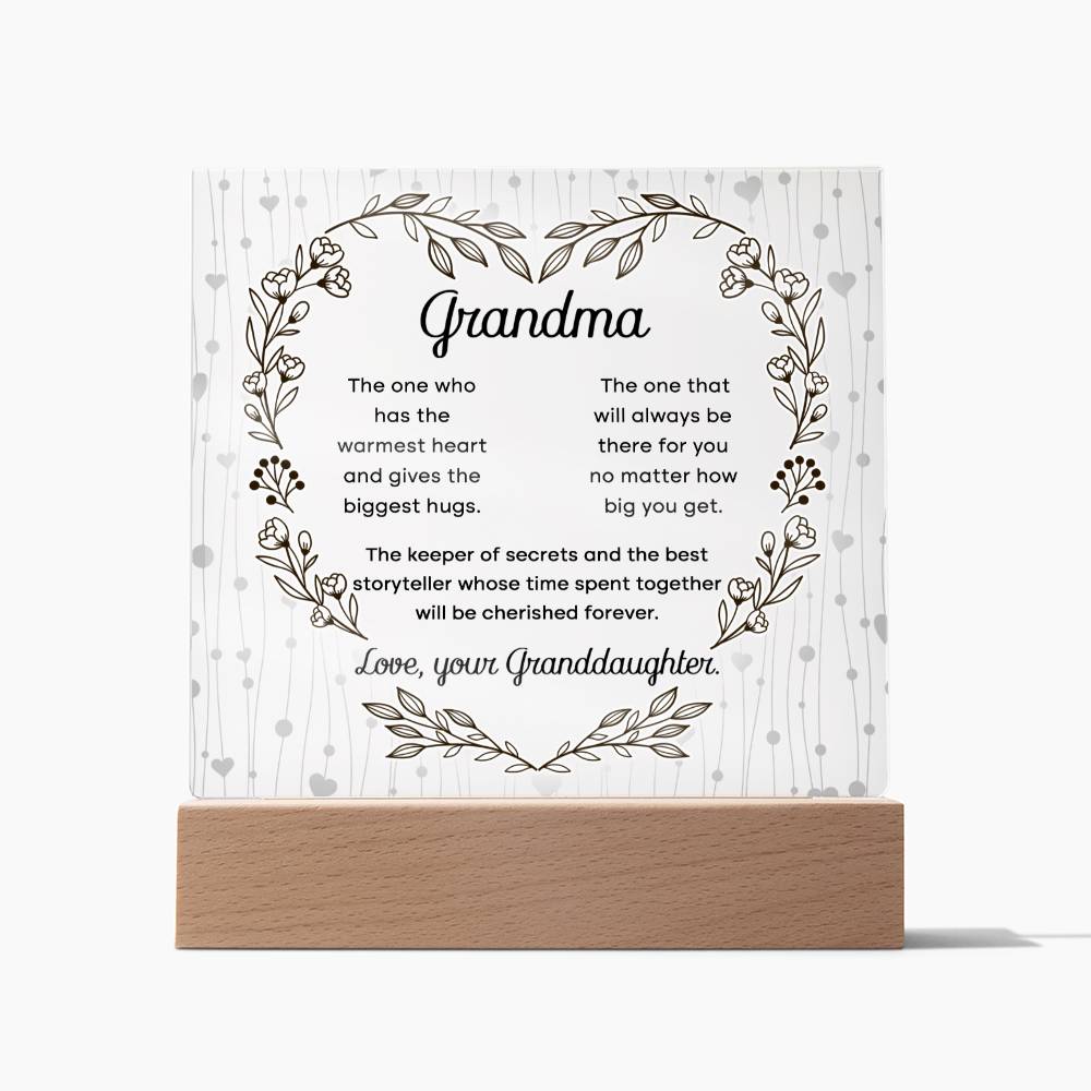 Grandma From Granddaughter -Cherished Forever Acrylic  Plaque