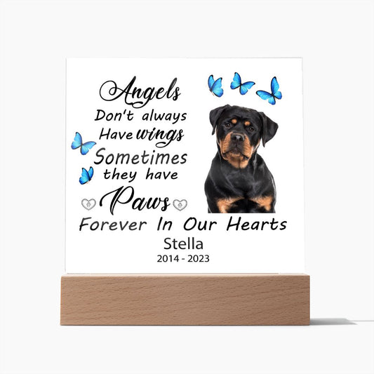 Rottweiler Memorial Square Acrylic Sign Plaque