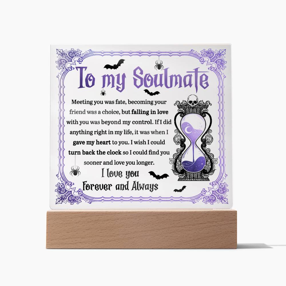 Soulmate Halloween Gift - Beyond Control - Acrylic Square Plaque with Available Night Light