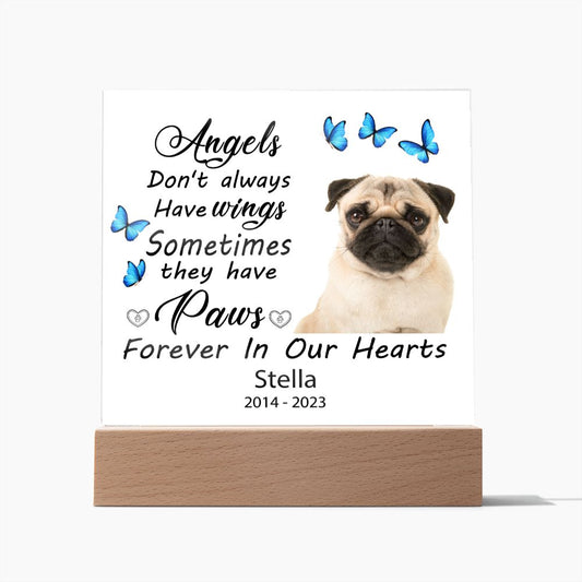 Pug Memorial Square Acrylic Sign Plaque