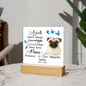 Pug Memorial Square Acrylic Sign Plaque