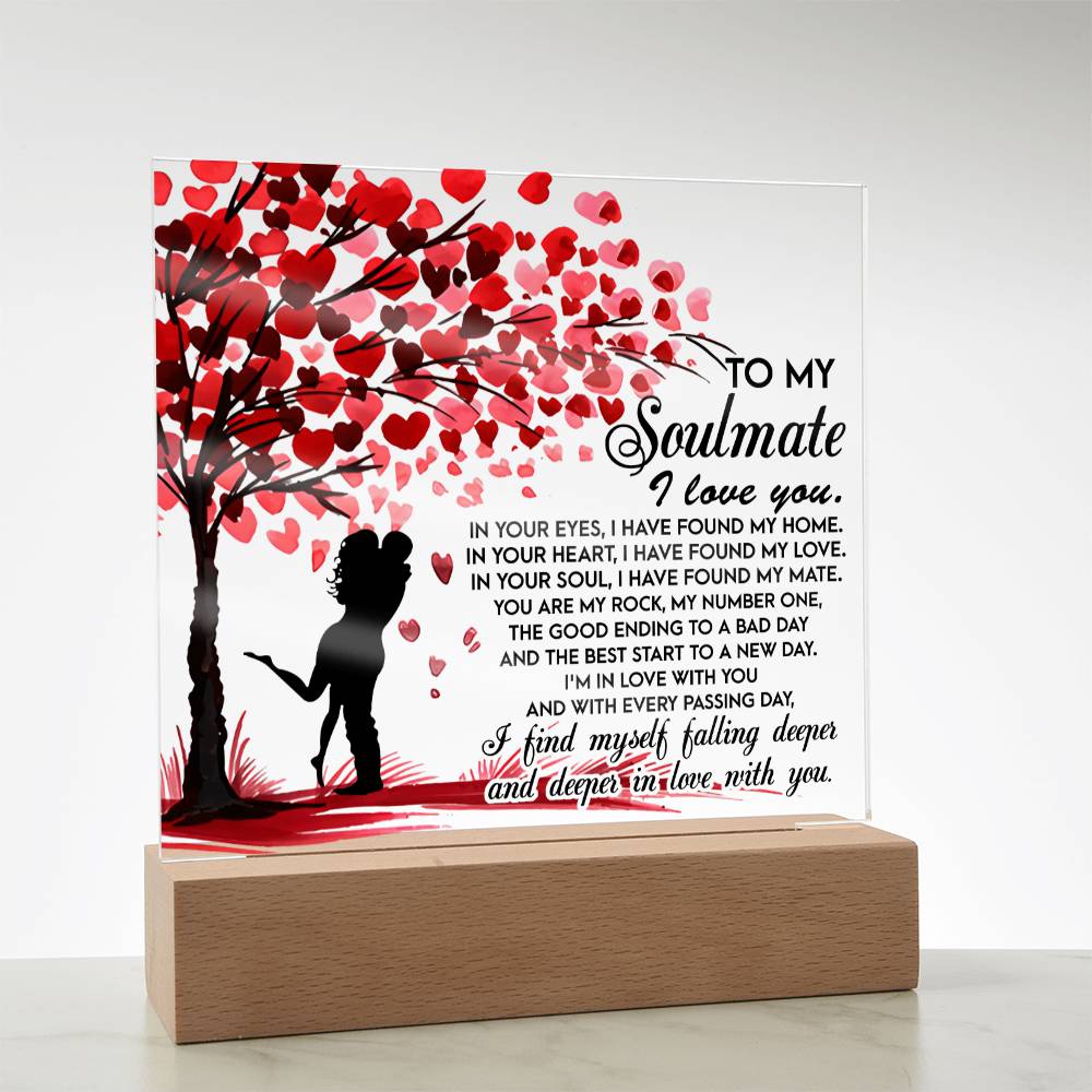 Soulmate - Falling Deeper in Love - LED Acrylic Plaque Table Top Display