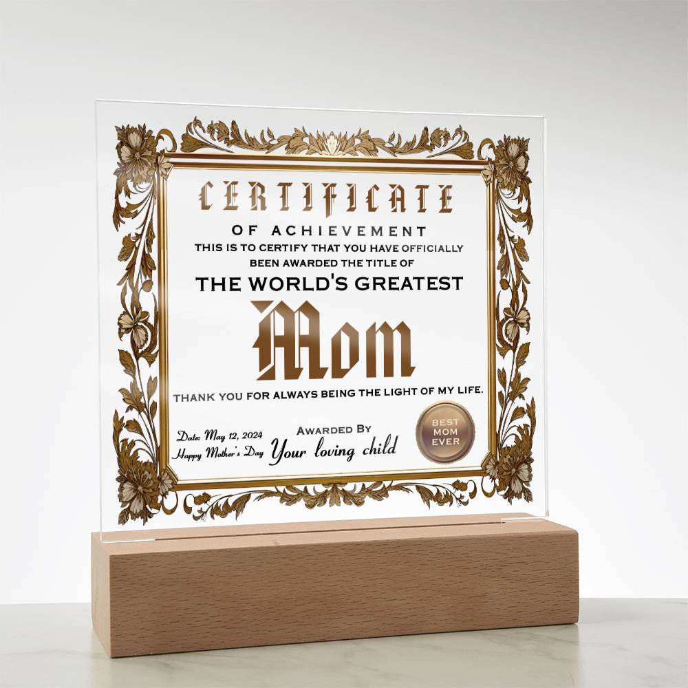 Mother's Day Gift - Happy Mother's Day - Acrylic Square Plaque