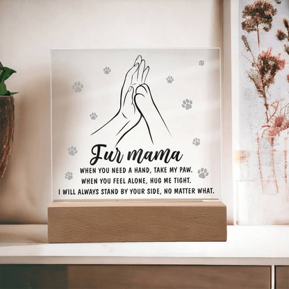 Fur Mama Gift - Take My Paw - Acrylic Square Plaque