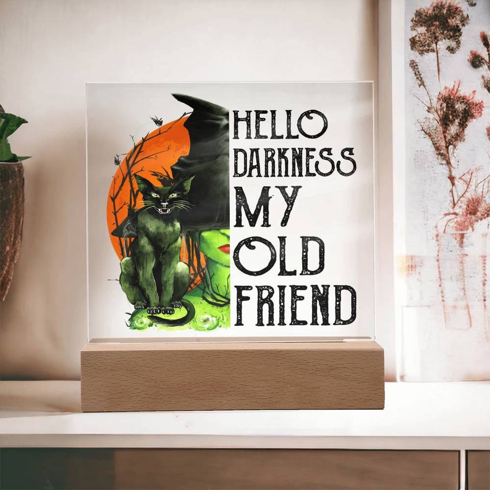 Halloween Gift - My Old Friend - Acrylic Square Plaque with Available LED Night Light