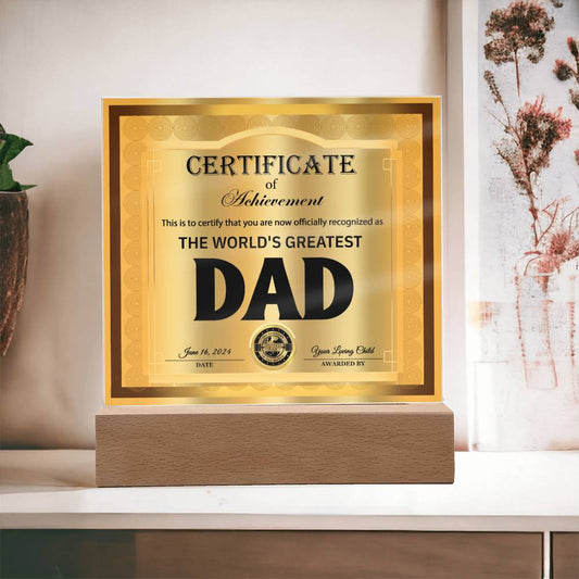 Dad Gift-Officially Recognized-Square Acrylic Plaque