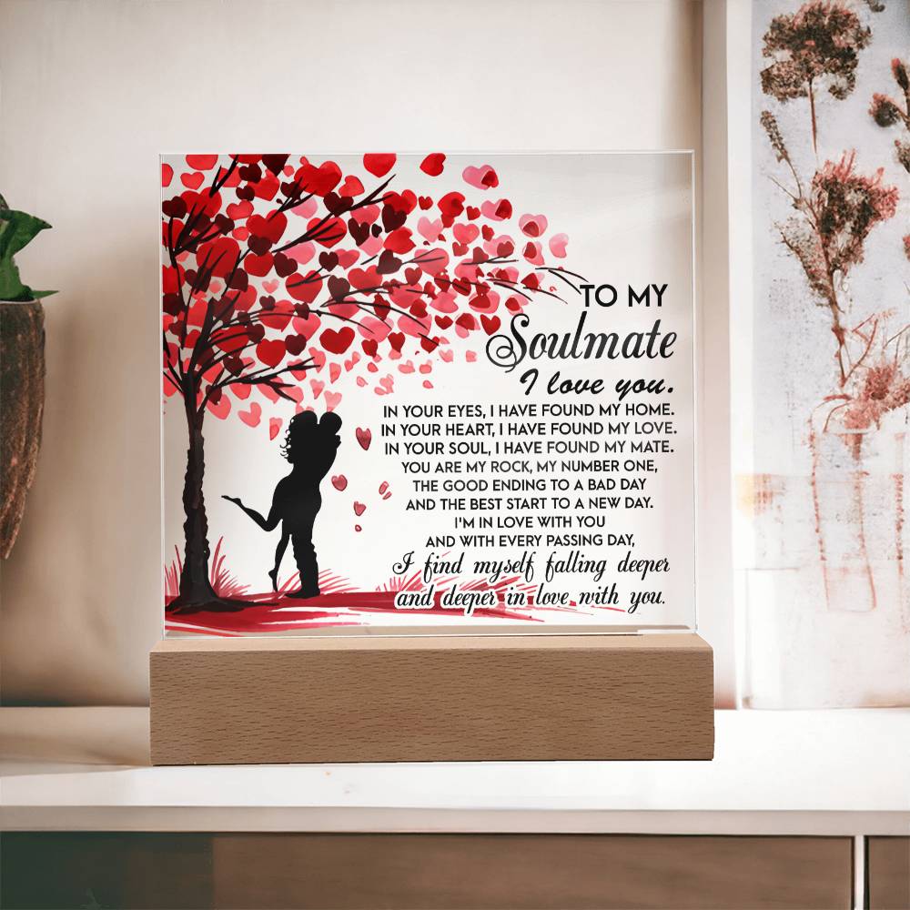 Soulmate - Falling Deeper in Love - LED Acrylic Plaque Table Top Display