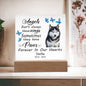 Black White Blue Eye Husky Memorial Square Acrylic Sign Plaque