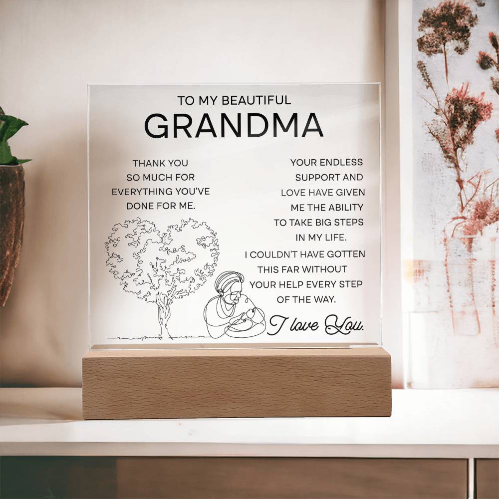 Grandma Gift - Acrylic Sign Plaque -Your Endless Support