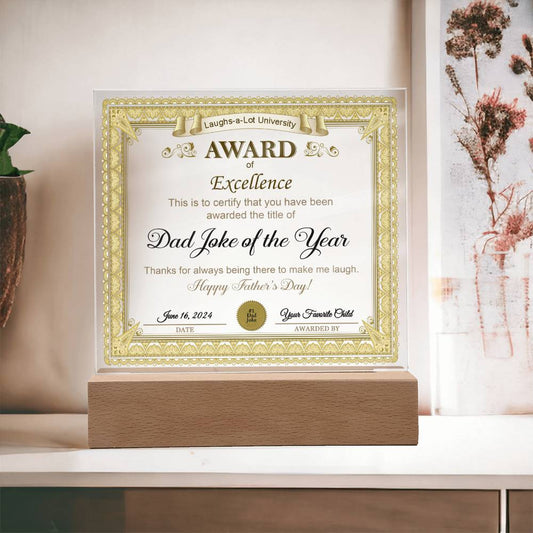 Dad Gift-Award of Excellence-Square Acrylic Plaque