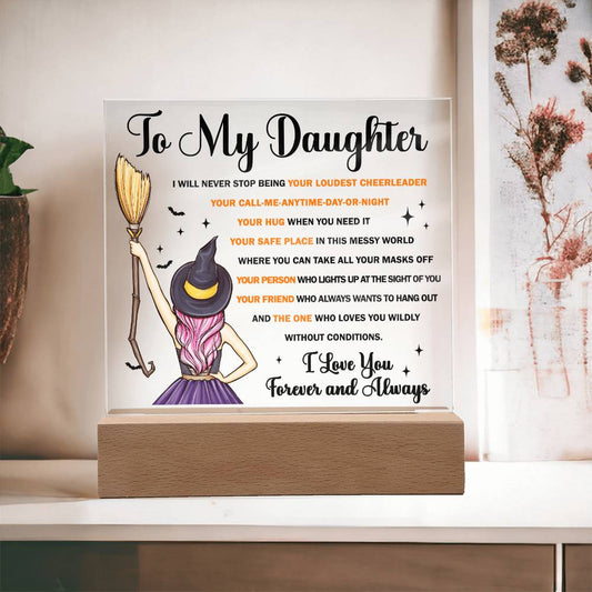 Daughter Halloween  Gift - Your Friend - Acrylic Square Plaque with Available Night Light