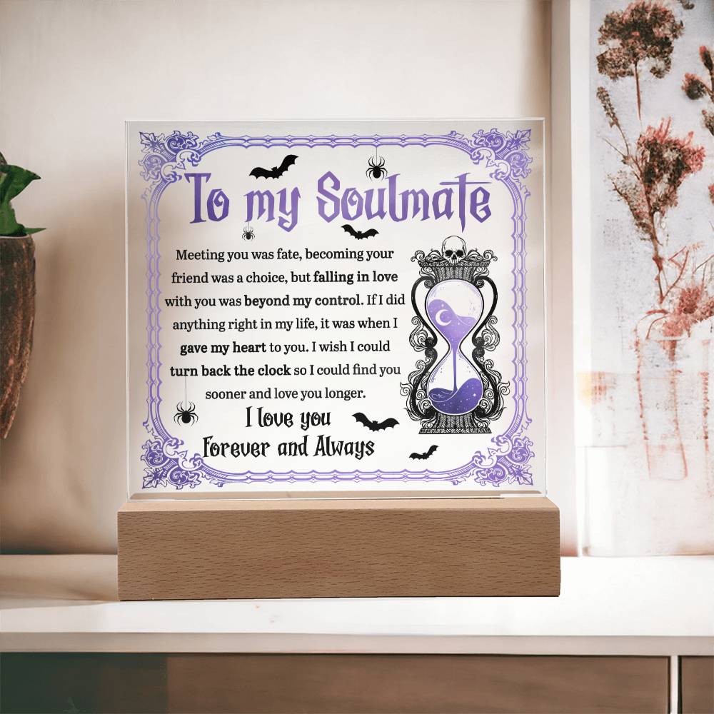 Soulmate Halloween Gift - Beyond Control - Acrylic Square Plaque with Available Night Light