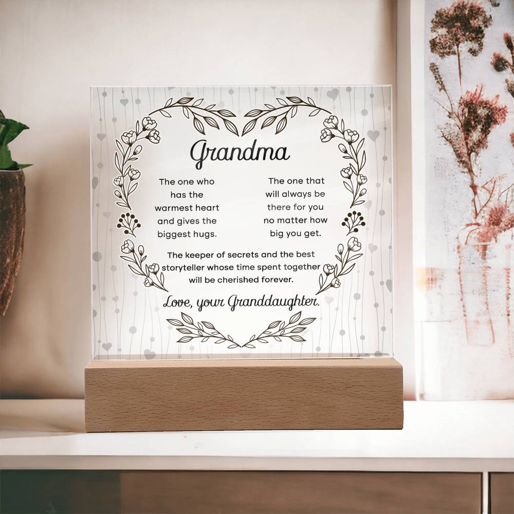 Grandma From Granddaughter -Cherished Forever Acrylic  Plaque