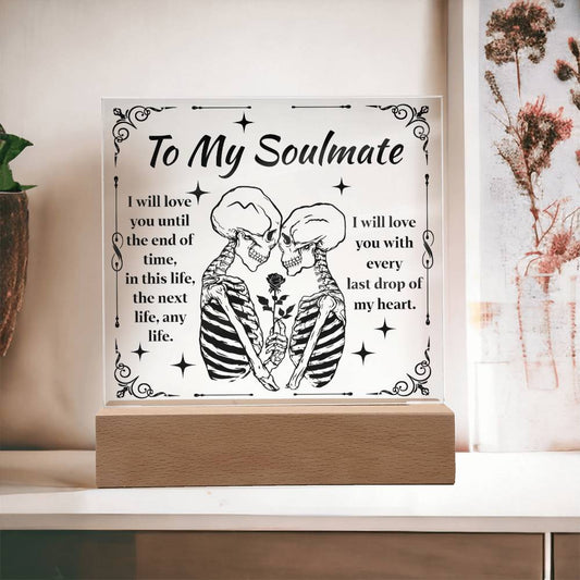 Soulmate Halloween Gift - End of Time - Acrylic Square Plaque with Available LED Night Light