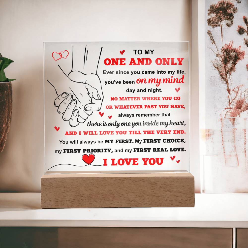 Soulmate - To My One and Only - LED Acrylic Plaque Table Top Display