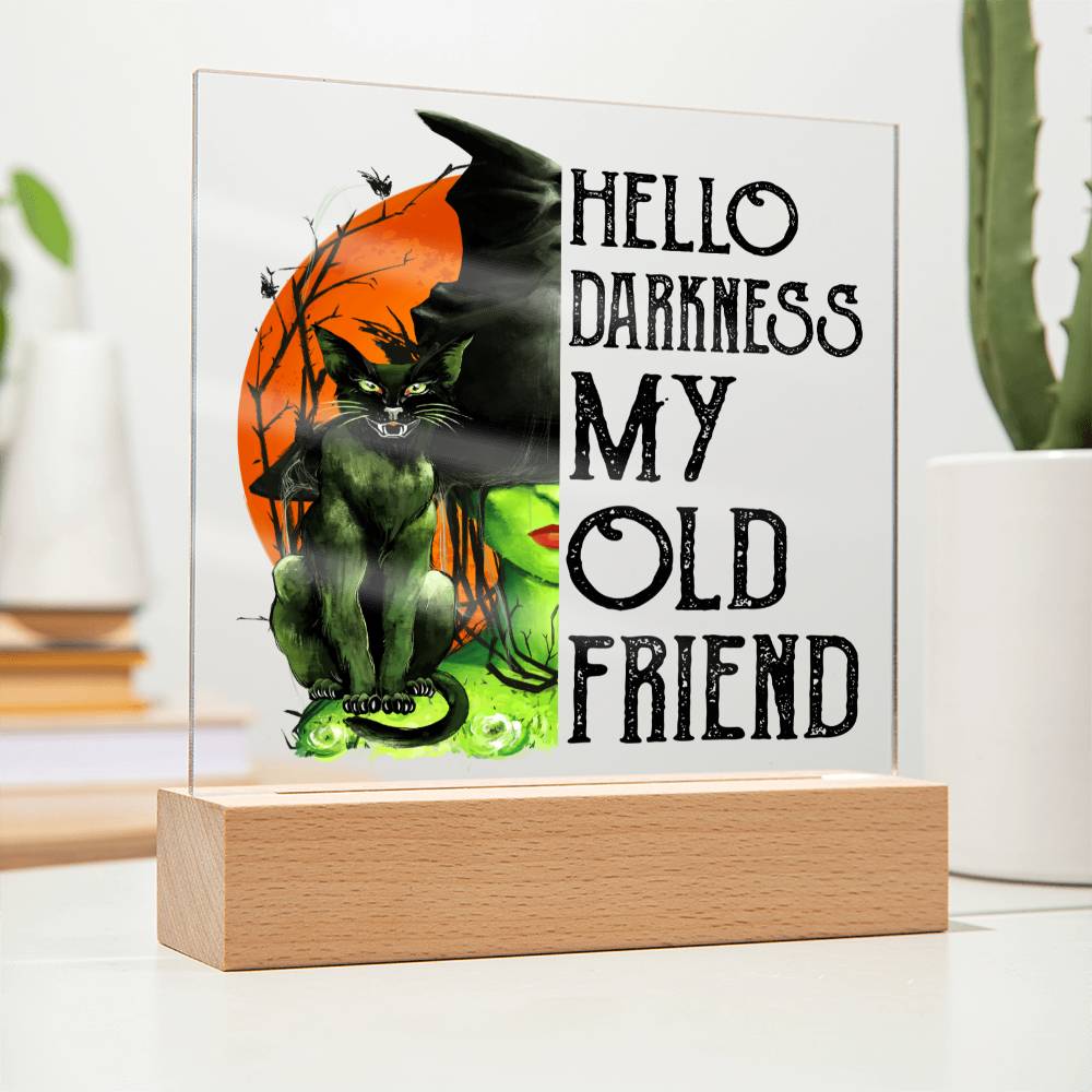 Halloween Gift - My Old Friend - Acrylic Square Plaque with Available LED Night Light