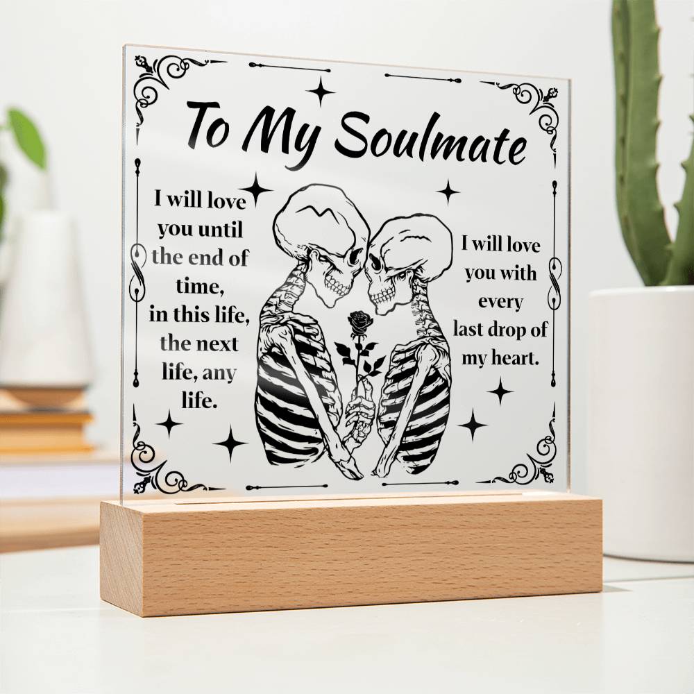 Soulmate Halloween Gift - End of Time - Acrylic Square Plaque with Available LED Night Light