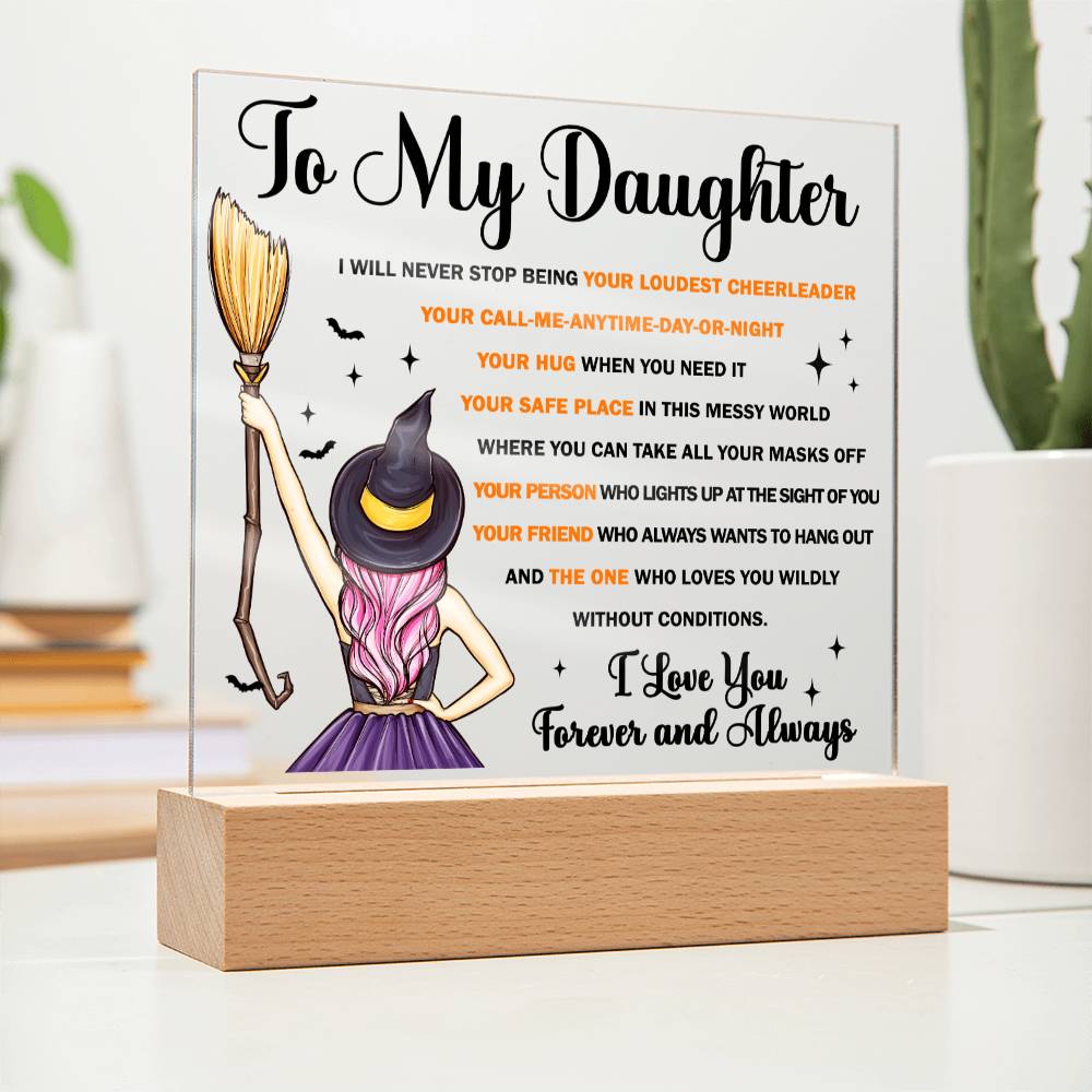 Daughter Halloween  Gift - Your Friend - Acrylic Square Plaque with Available Night Light