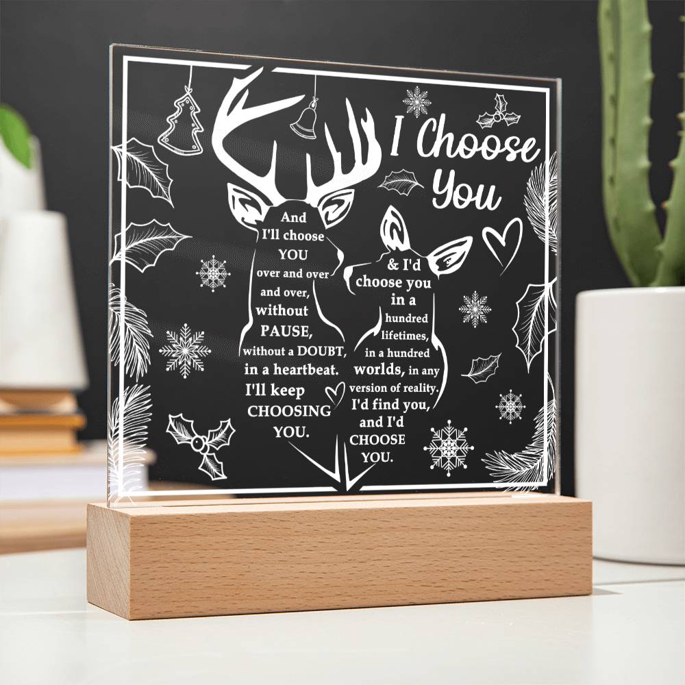 Soulmate Gift - I Choose You - Square Acrylic Plaque