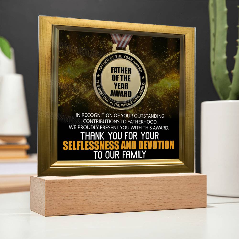 Dad Gift- Dad Of The Year-Square Acrylic Plaque