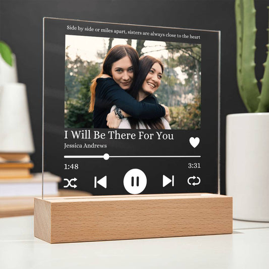 Personalized Sisters Acrylic Song Plaque Table Top Display