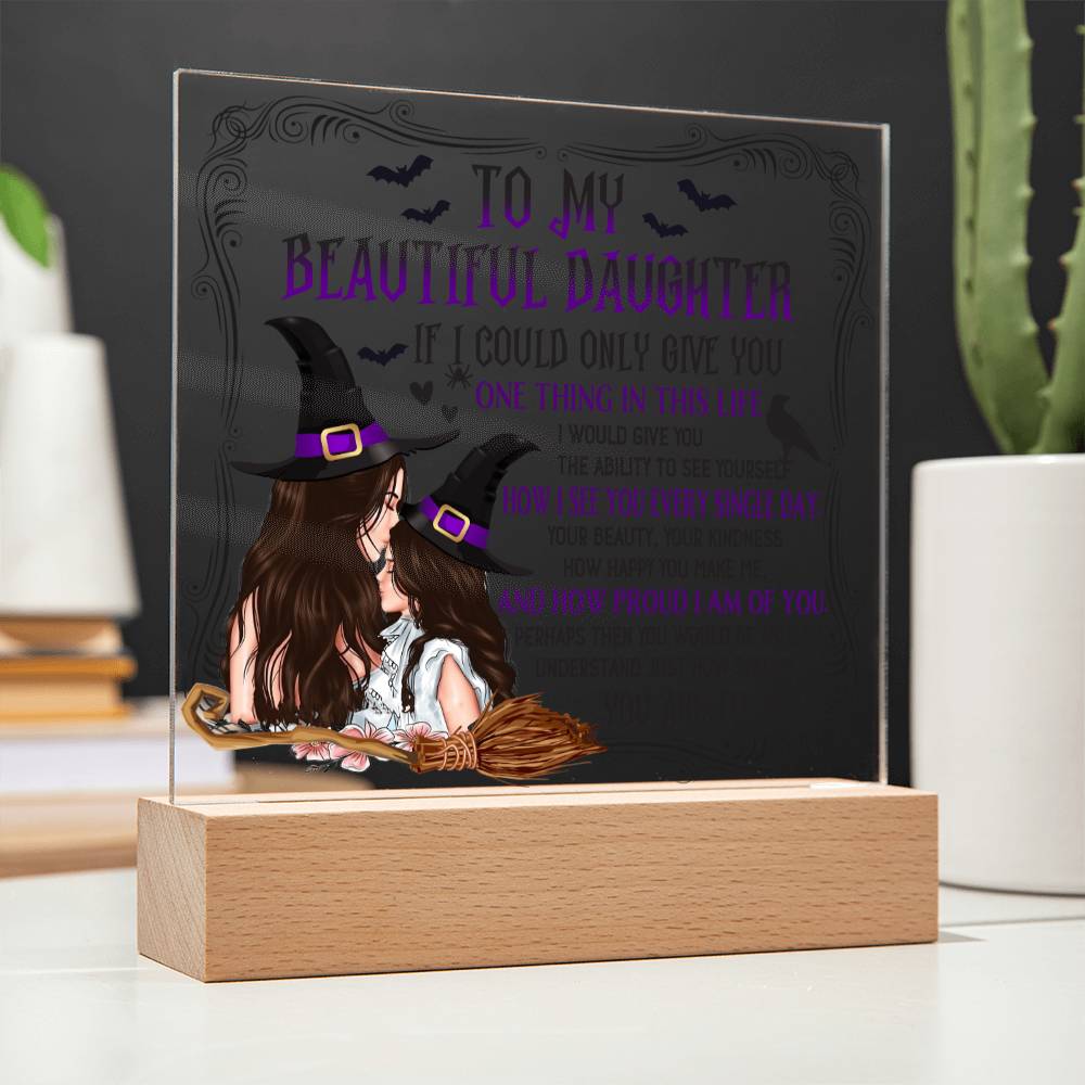 Halloween Gift For Daughter - How Special - Acrylic Square Plaque with Available LED Night Light