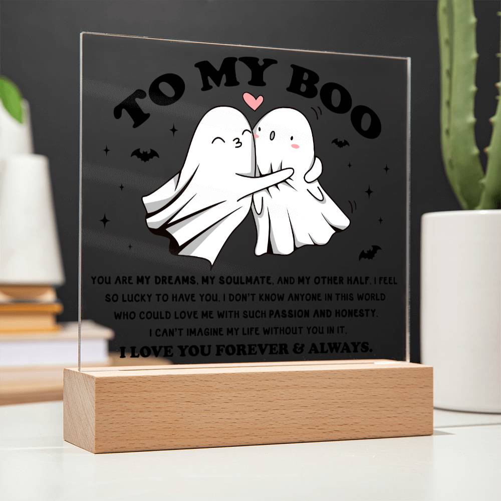 Soulmate Halloween Gift - My Other Half - Acrylic Square Plaque with Available Night Light