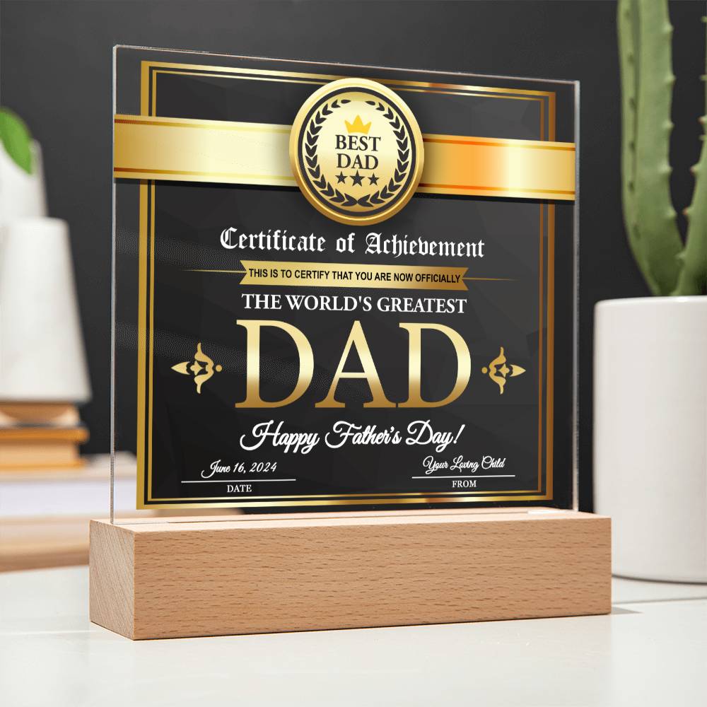 Dad Gift-Your Loving Child-Square Acrylic Plaque