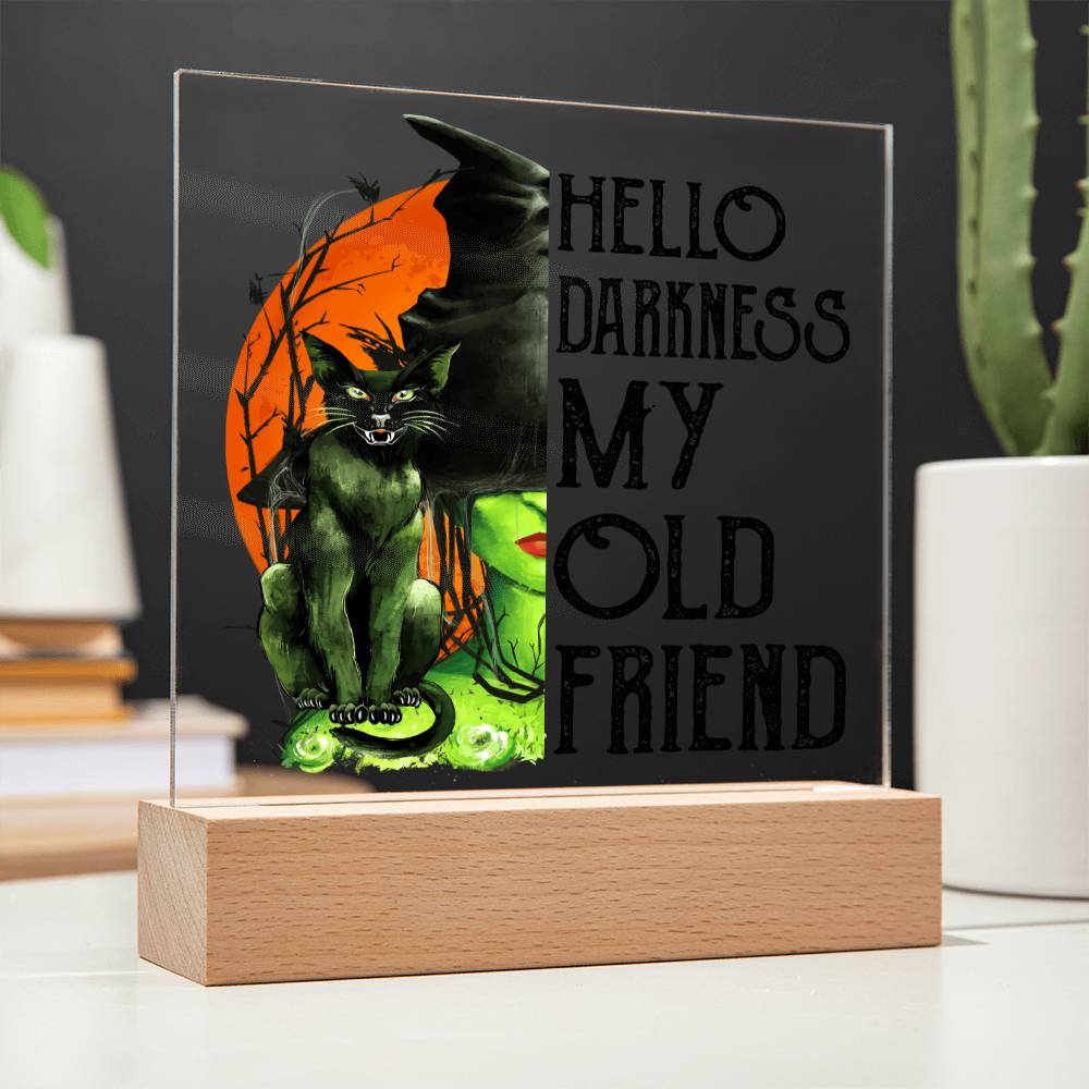 Halloween Gift - My Old Friend - Acrylic Square Plaque with Available LED Night Light