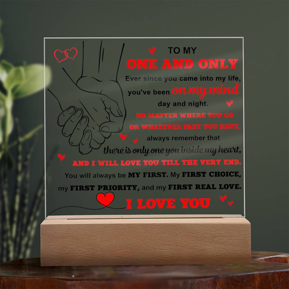 Soulmate - To My One and Only - LED Acrylic Plaque Table Top Display