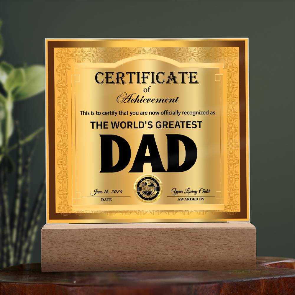 Dad Gift-Officially Recognized-Square Acrylic Plaque