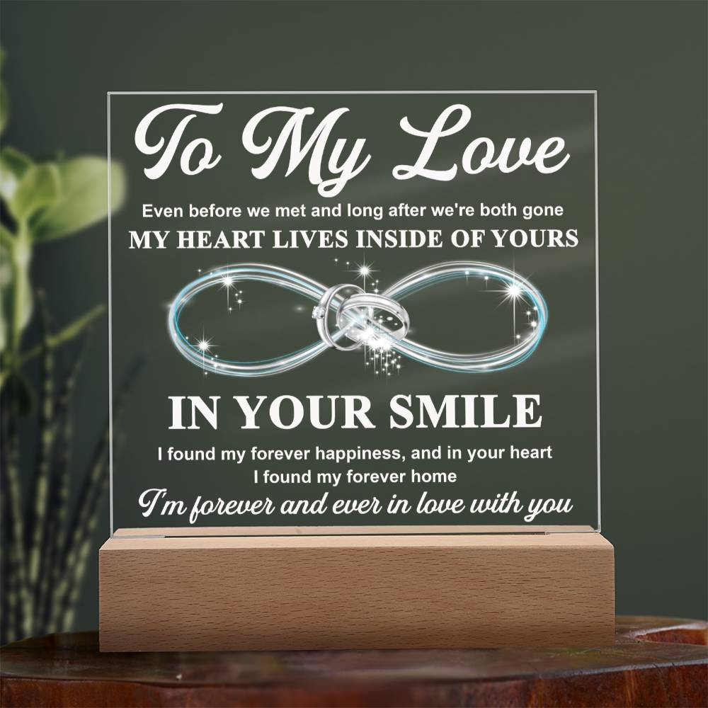 Soulmate - My Love Forever Home - LED Acrylic Plaque Table Top Display