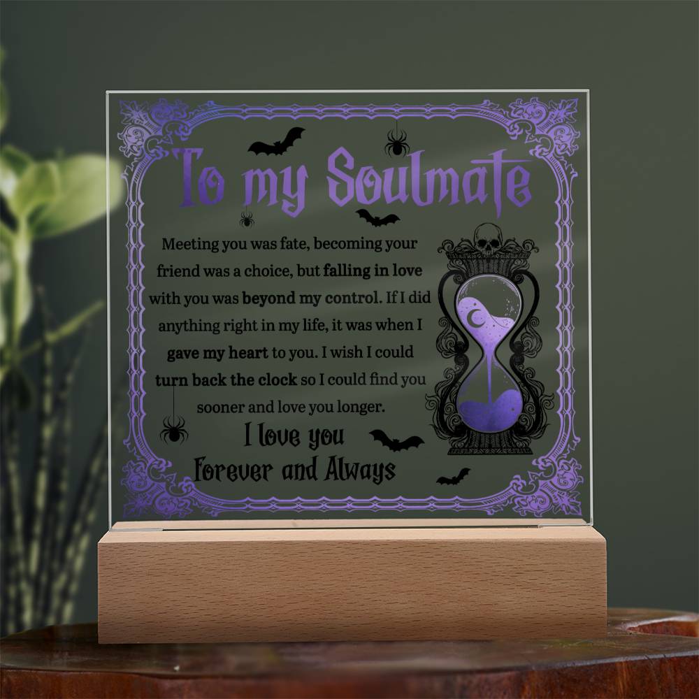 Soulmate Halloween Gift - Beyond Control - Acrylic Square Plaque with Available Night Light