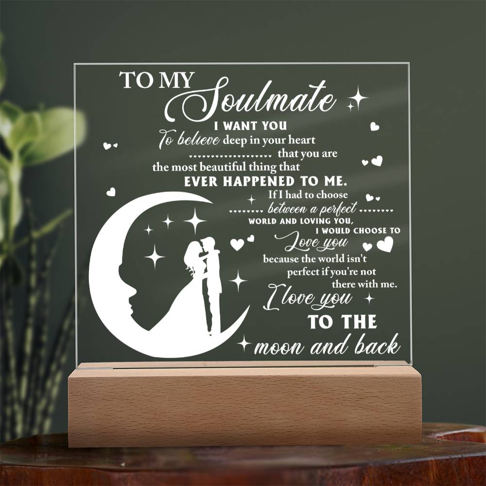 Soulmate - Most Beautiful Thing - LED Acrylic Plaque Table Top Display