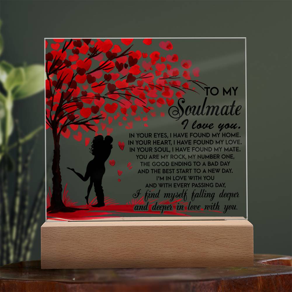 Soulmate - Falling Deeper in Love - LED Acrylic Plaque Table Top Display