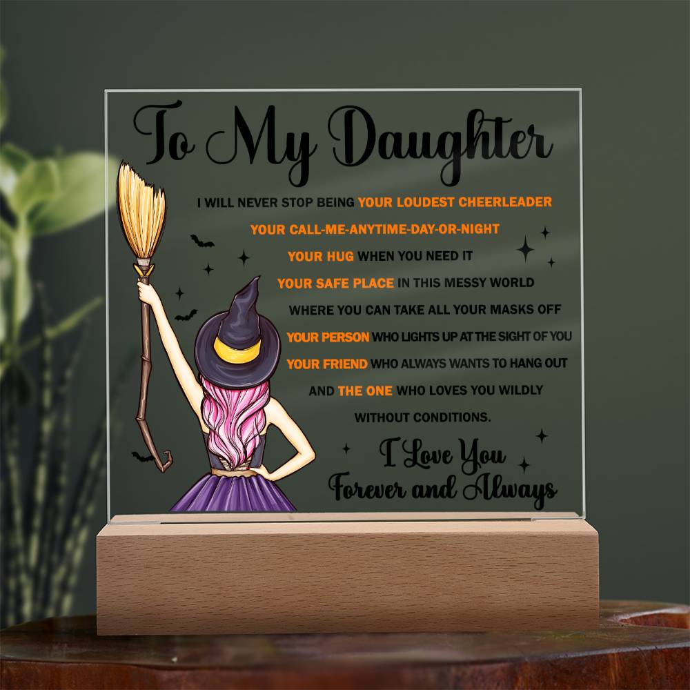 Daughter Halloween  Gift - Your Friend - Acrylic Square Plaque with Available Night Light