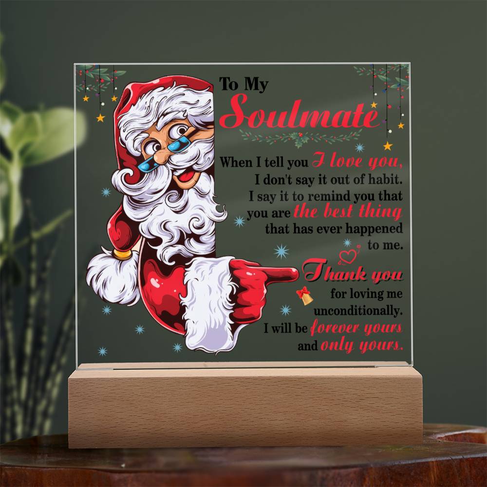 Soulmate Gift - Forever Yours - Square Acrylic Plaque